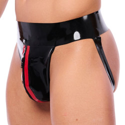 XRUB Latex Jockstrap en latex Xrub avec Zip Noir-Rouge